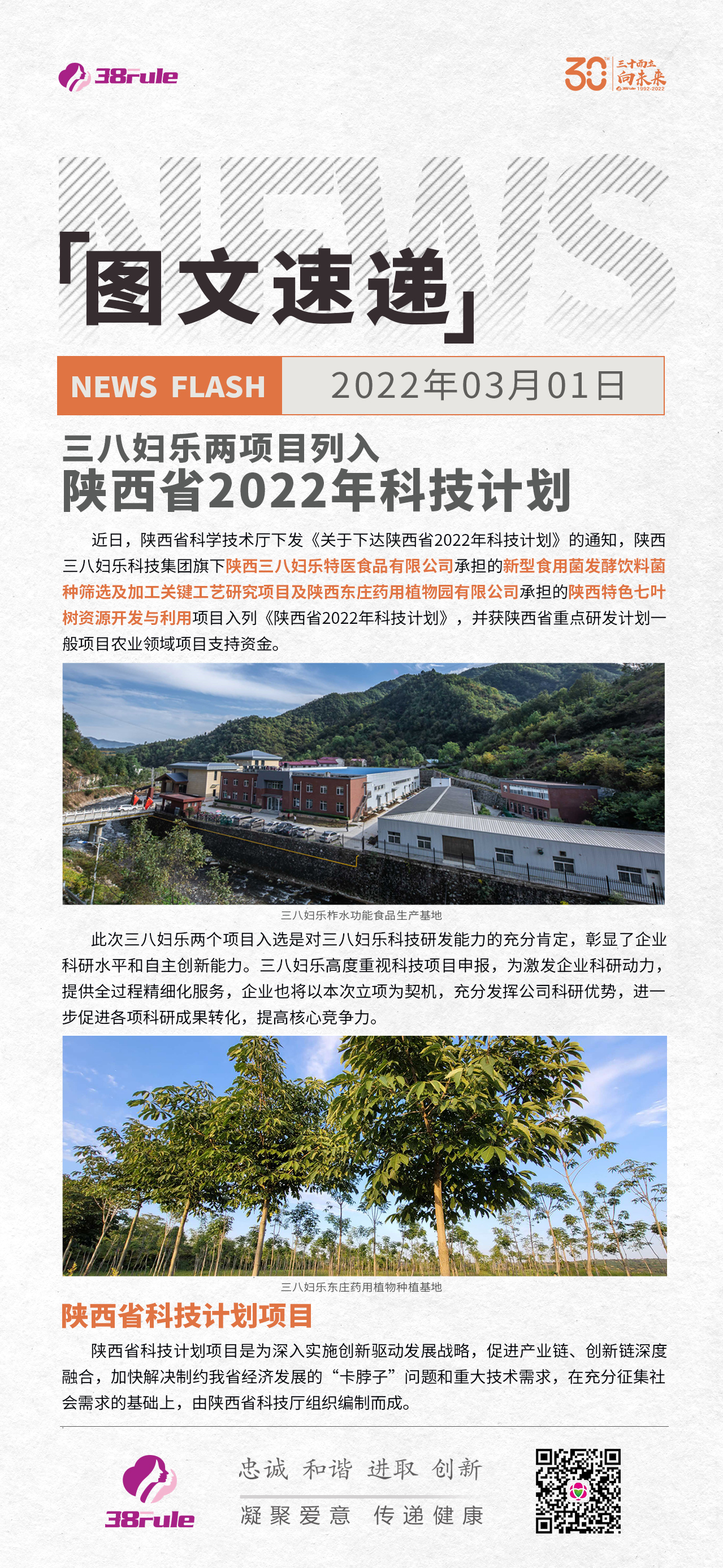 三八婦樂兩項目列入陜西省2022年科技計劃